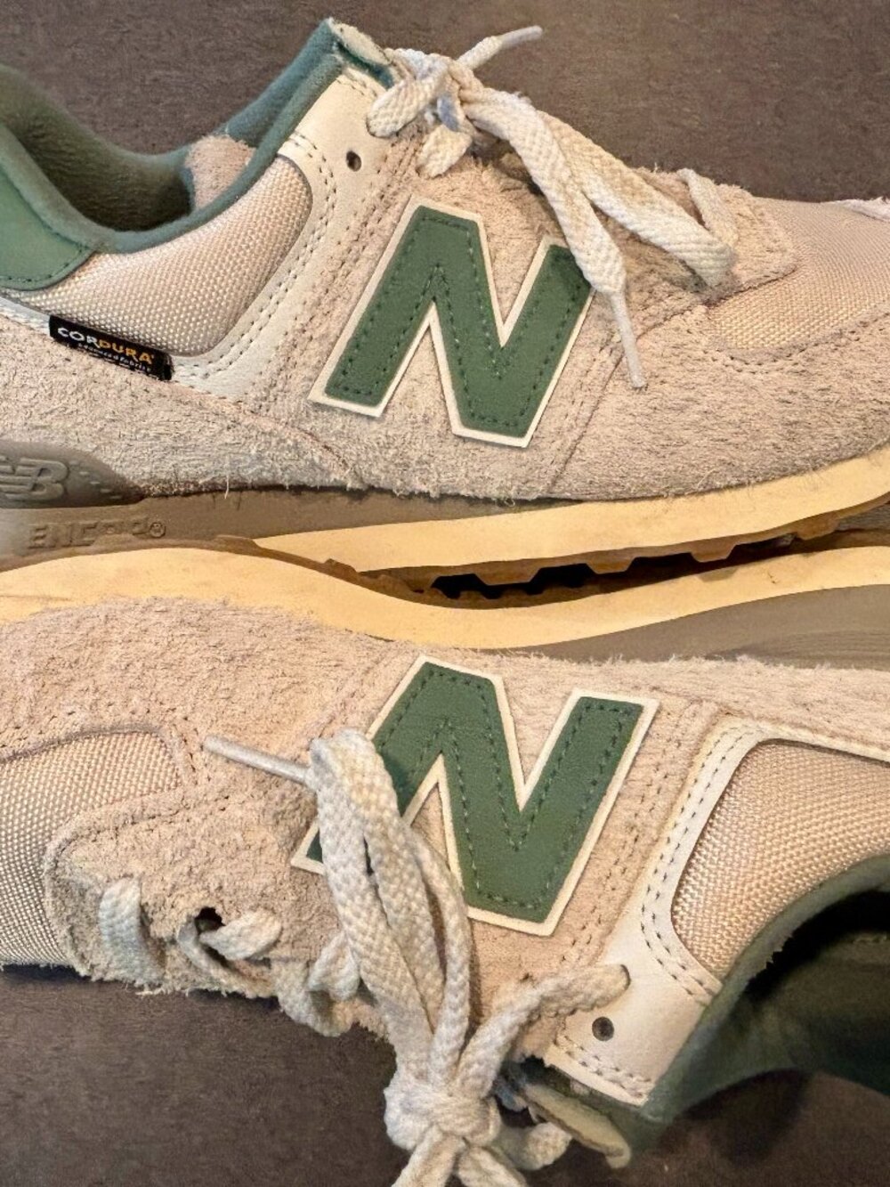 ~~New Balance Lifestyle 574 Cordura Calcium / Green/ Spruce Men’s 7.5 Women's 9